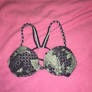 Green and gray bikini top